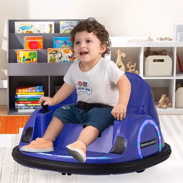 Costway Kids Electric Ride on Bumper Car in Purple