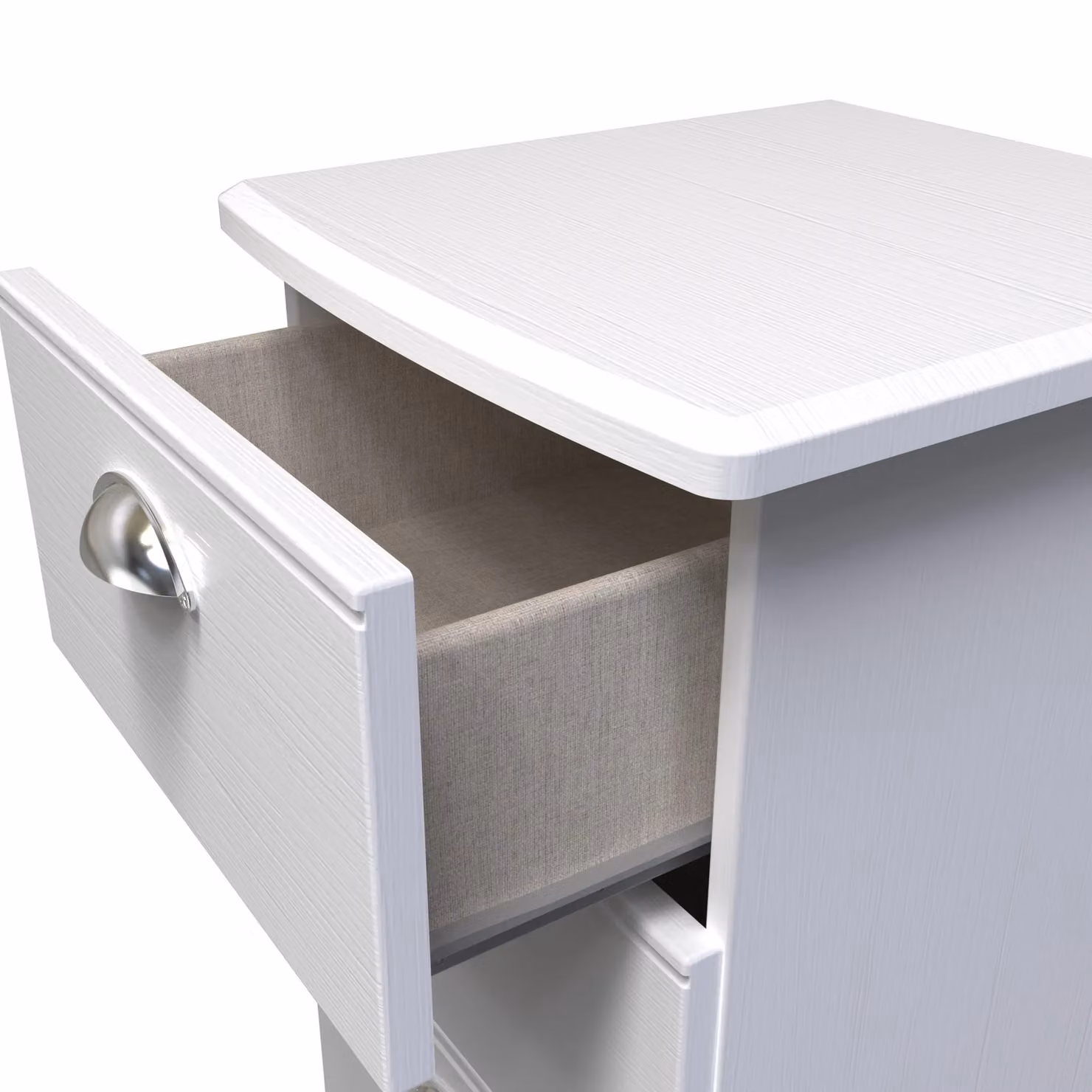 Ready Assembled 2 U Albert 3 Drawer Bedside Cabinet in White – 2