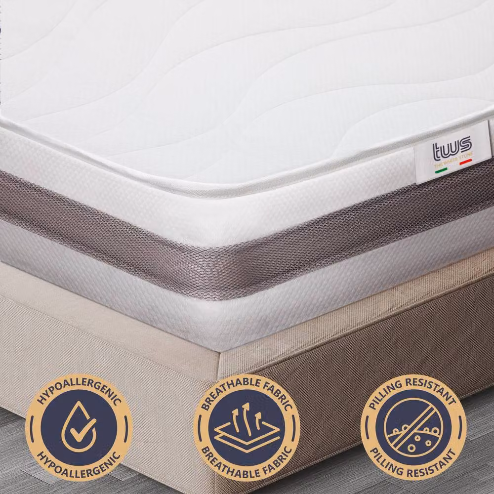 White Stone Antibacterial Cold Foam Mattress in White, EU Single, Height: 25 cm – 3