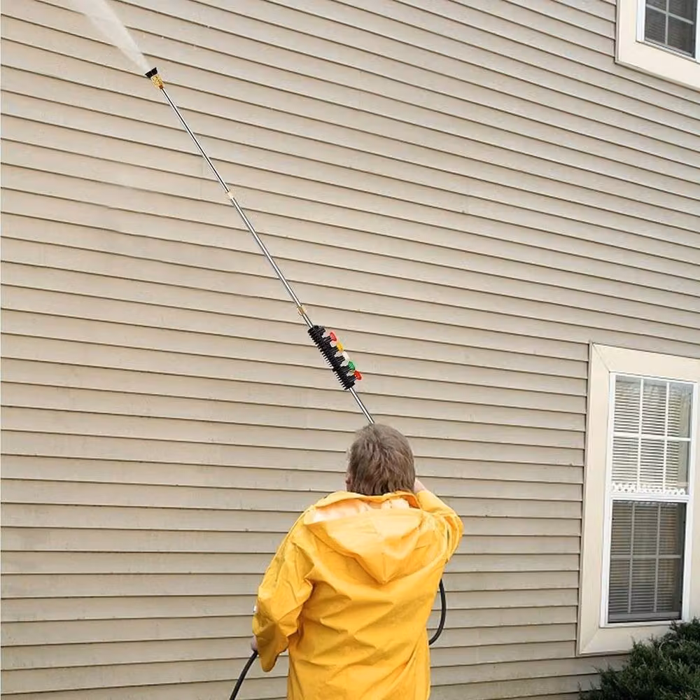 FLAVORA Pressure Washer Extension Wand Lance Gutter Cleaning Tool in Silver – 4