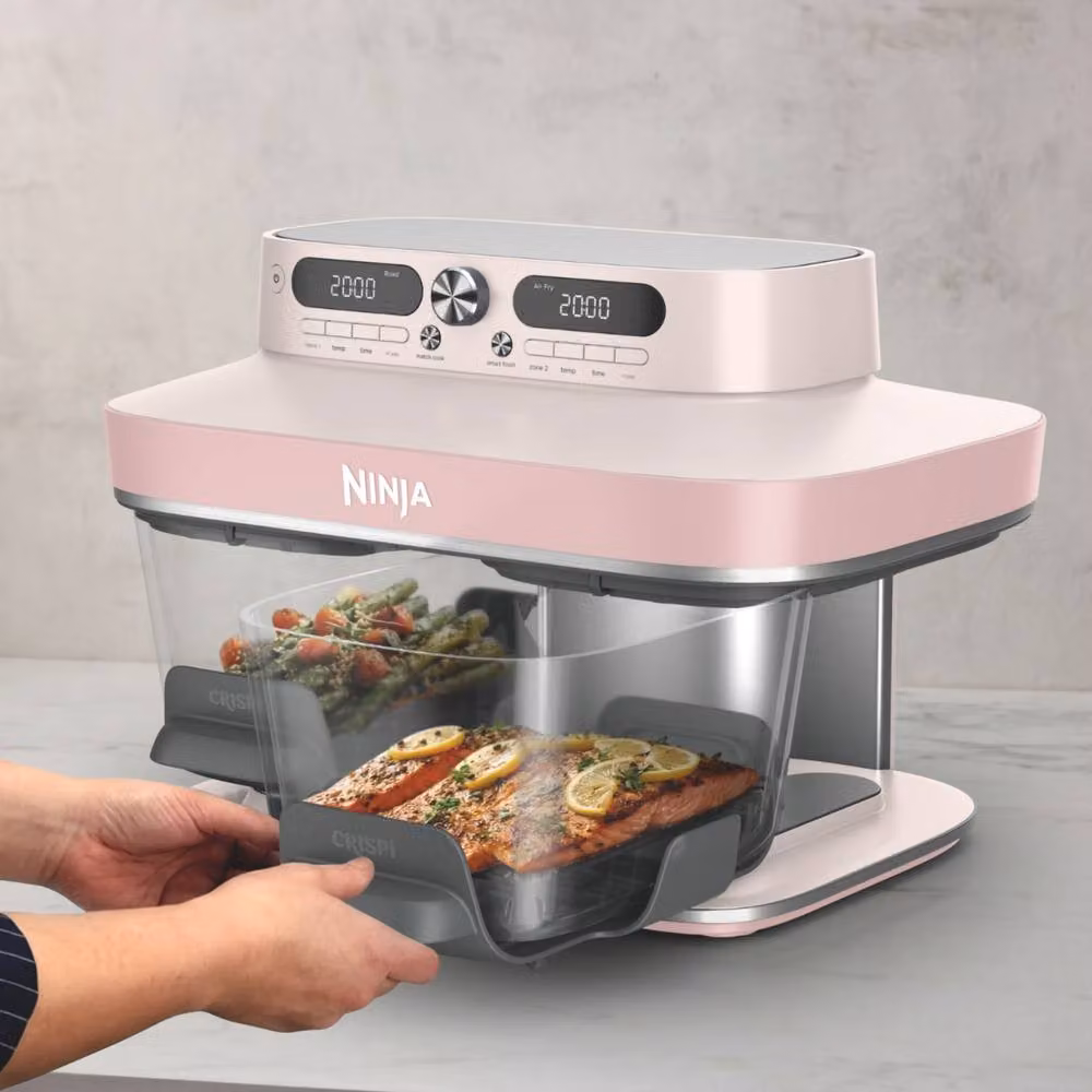 Ninja DualZone Air Fryer Glass CRISPi 8 Function DD102UKPK1 Pink with Removable Plates – 2