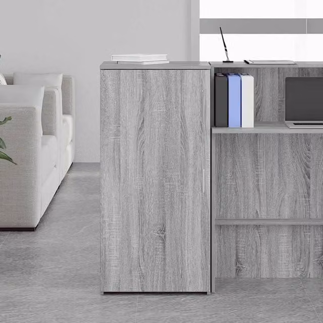 Berkfield Home Modern Grey Storage Cabinet with Hinged Doors and Internal Shelves, W: 50 cm, D: 45 cm, H: 103.5 cm – 1