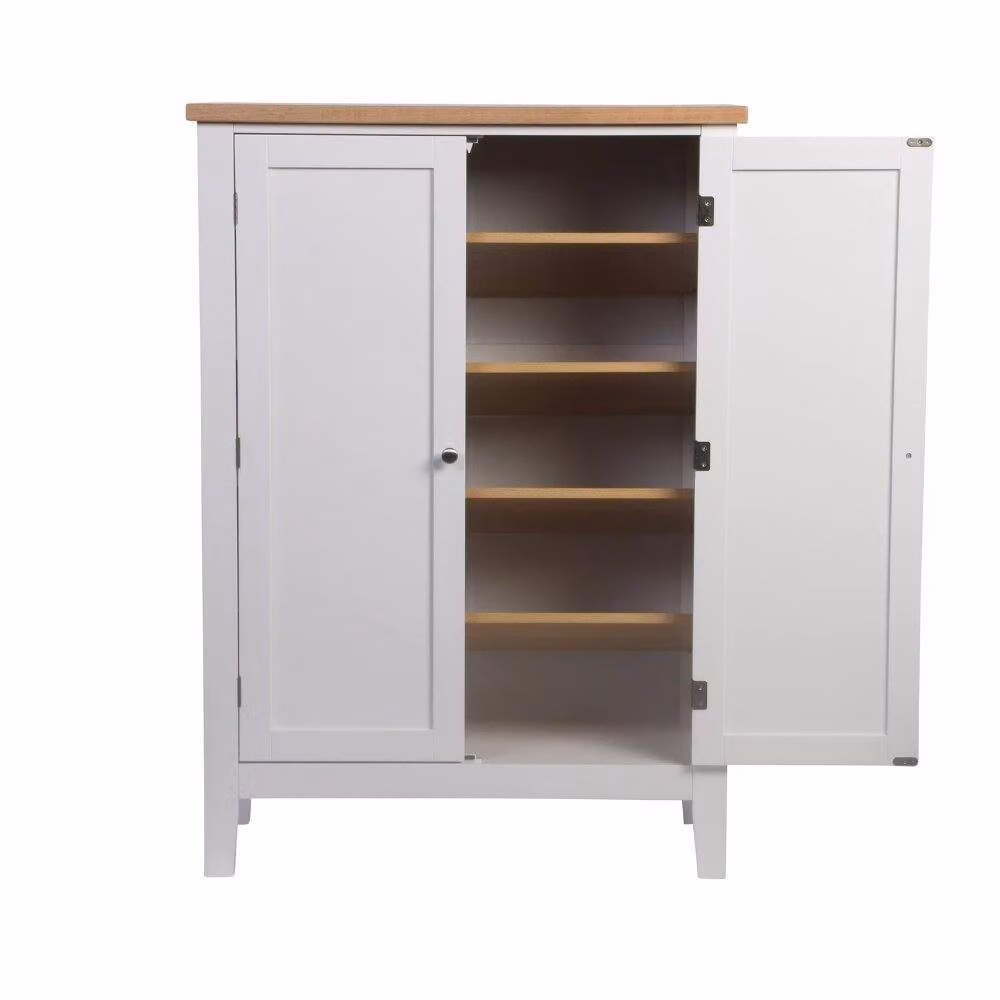 Nöa and Nani Leines Modern White Lacquered Pine Shoe Storage Cabinet with Hinged Doors and Internal Shelves – 3