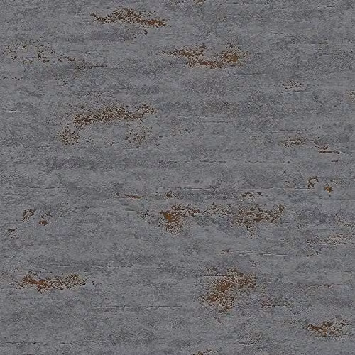 Grandeco Gravity On The Rocks Distressed Concrete Stone Textured Wallpaper in Charcoal Grey and Copper GT1202 – 2