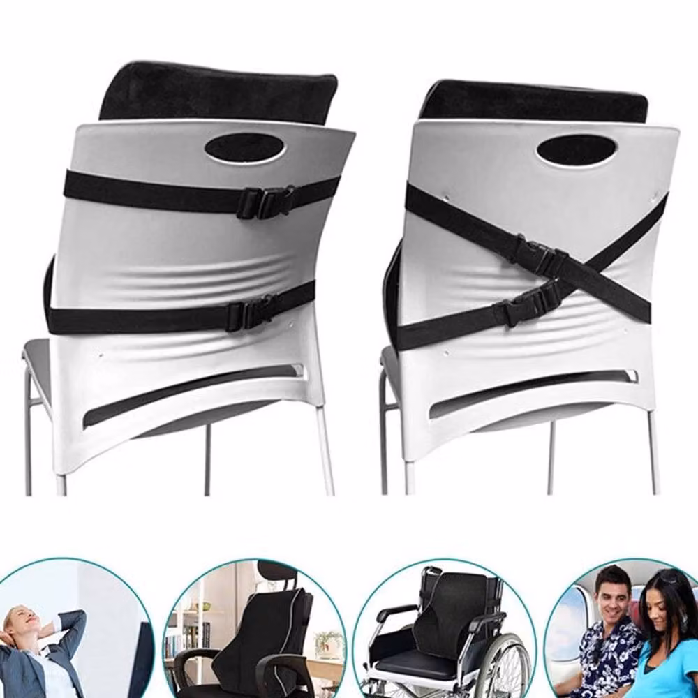NESTLUNE Contoured Lumbar Back Support Cushion in Black, W: 100 cm x H: 190 cm – 4