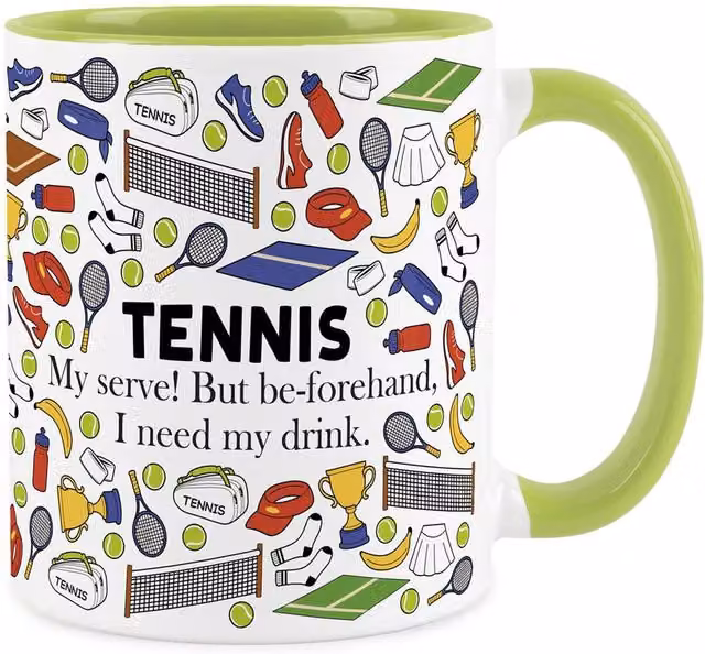 Purely Home Green Ceramic Novelty Tennis Mug