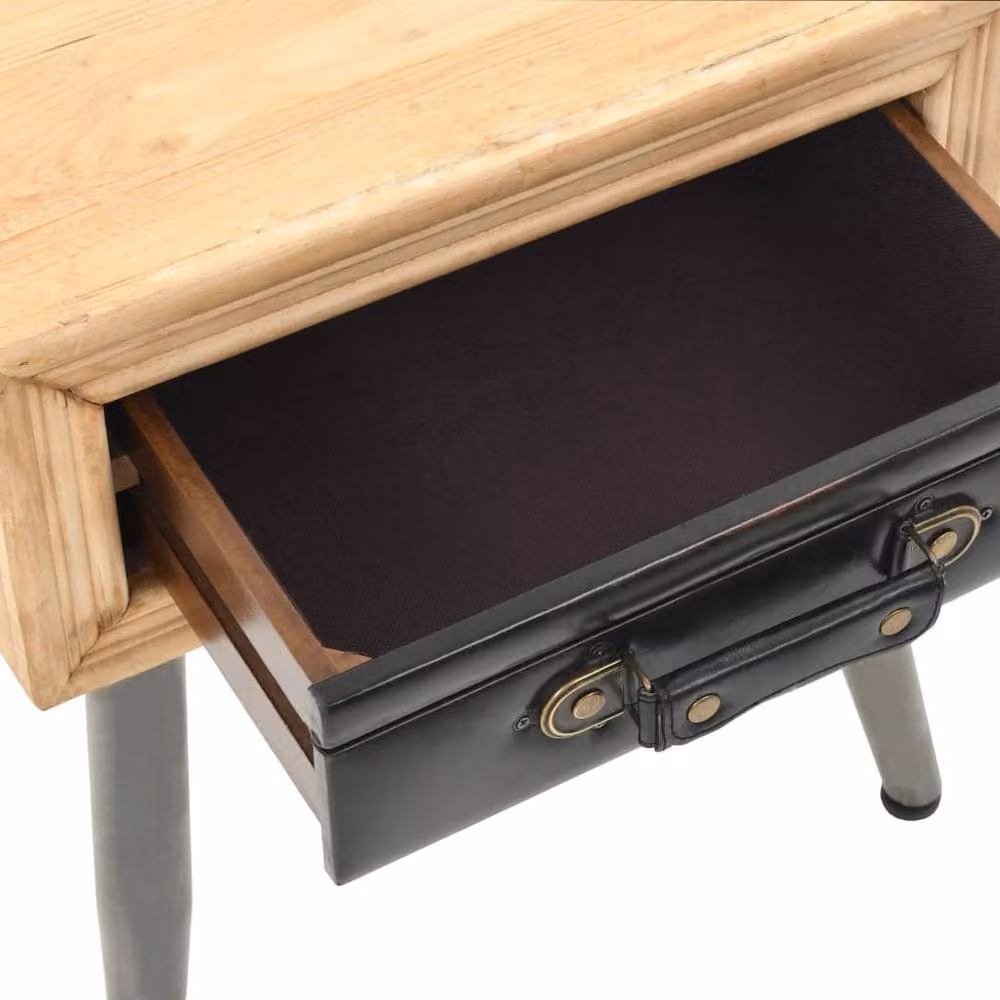 Berkfield Home Solid Fir Wood Bedside Table in Brown, W/D/H: 43 x 38 x 50 cm – 3