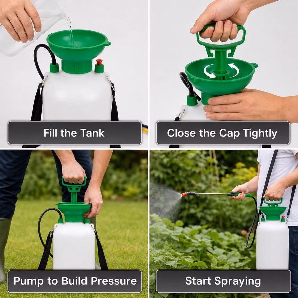 SPETLEK Manual Garden Pressure Sprayer Pump Action, 5 l, White – 3