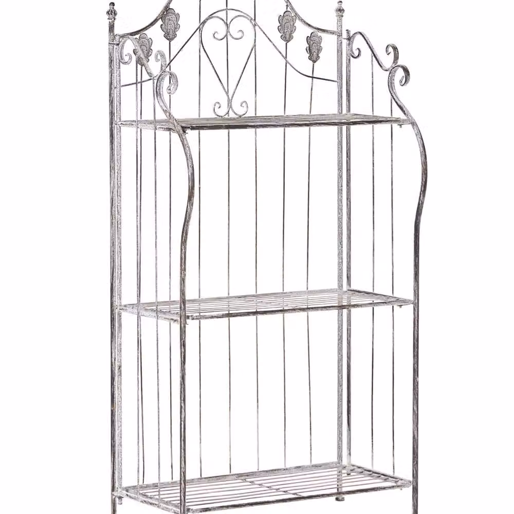 Wyld and Coco Grey Iron Freestanding Folding Plant Shelf, W: 59 cm, D: 30 cm – 2