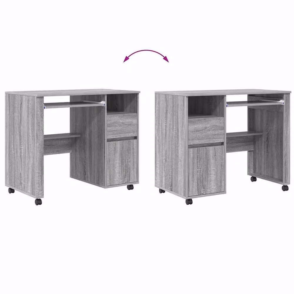 Berkfield Home Grey Computer Desk in Sonoma Engineered Wood – 5