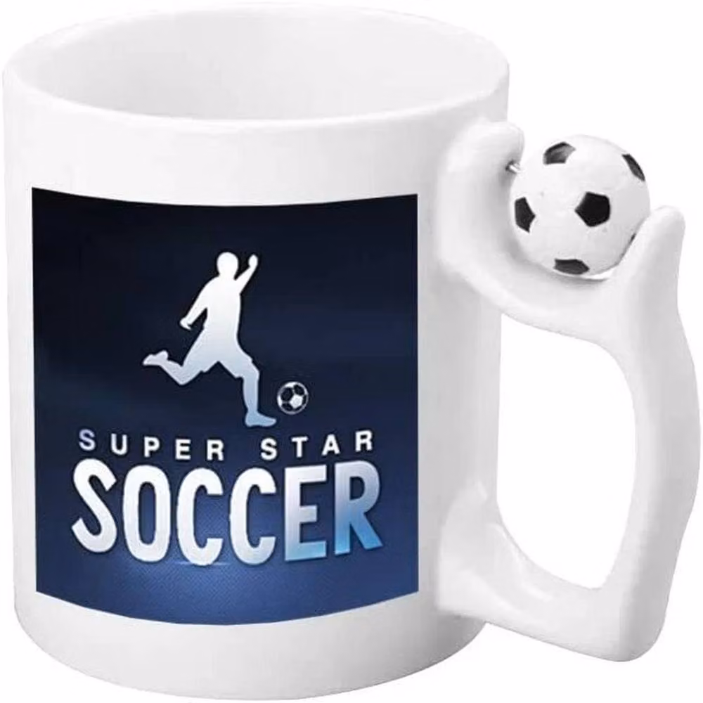 VOGREX 72 Pack Football Ceramic Mugs, 325 ml, White – 3