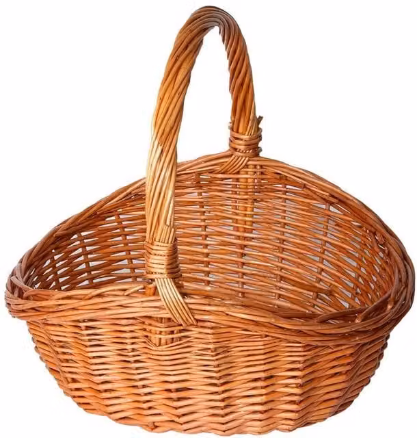 SPETLEK Rattan Storage Basket with High Handles in Brown and Honey Colour – 1