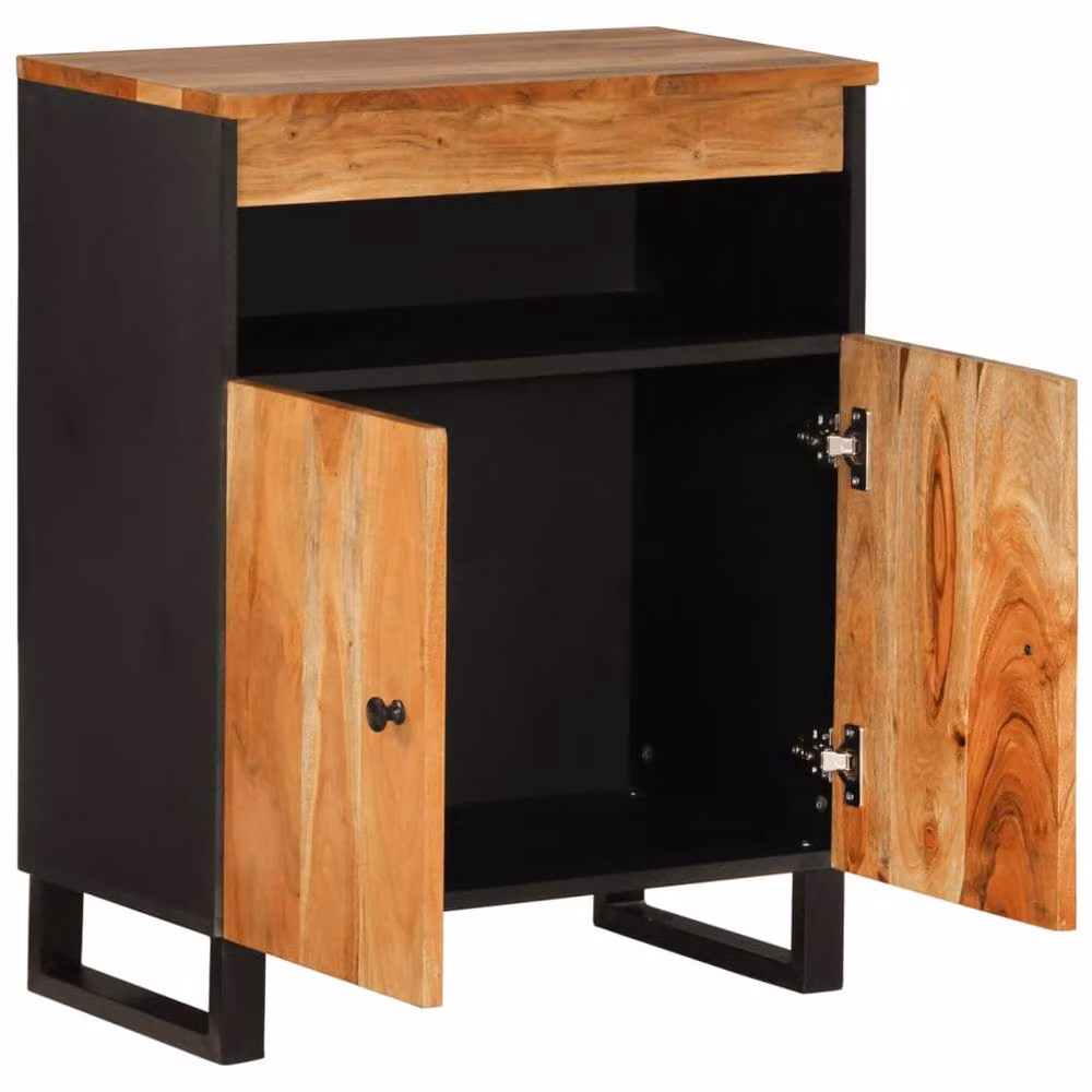 Berkfield Home Industrial Sideboard with 2 Doors in Brown Solid Acacia Wood, W/D/H: 60 x 33 x 75 cm – 4
