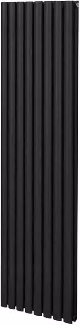 Monstershop Oval Column Steel Radiator in Black, H 180 cm x W 48 cm