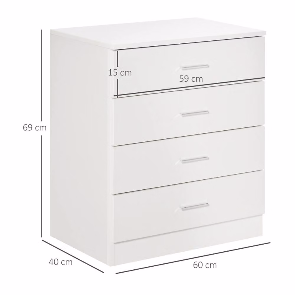 STILVORA Modern White Chest of Drawers with MDF and Metal Structure – 2
