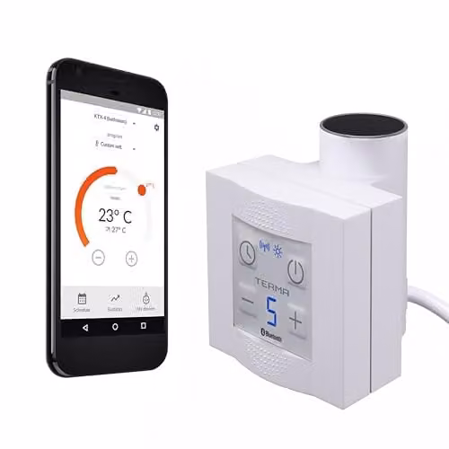 Terma Ktx-4 Heating Element with Blue Controller and White Threaded Stem