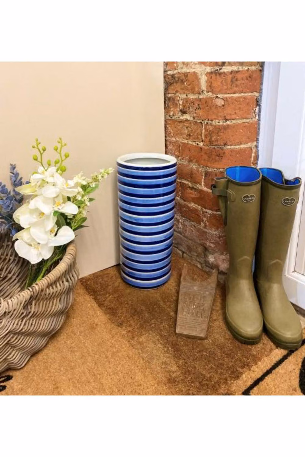KDMD Horizontal Striped Umbrella Stand in Blue, H 38 cm x W 32 cm – 2