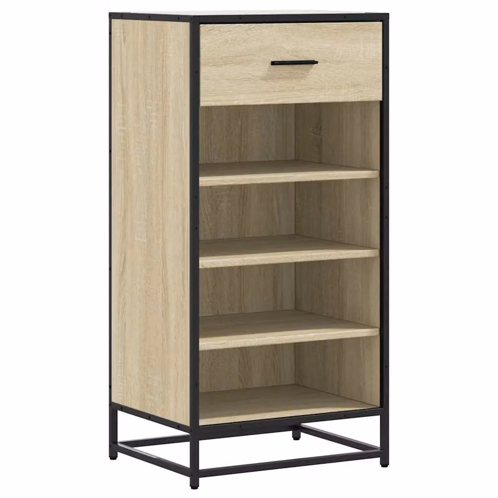 Berkfield Home Sonoma Oak Shoe Rack in Brown, W: 48 cm, D: 38 cm, H: 97.5 cm – 2