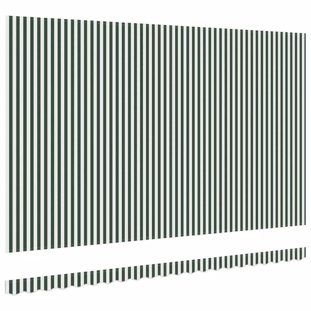 Berkfield Home Awning Replacement Fabric in Green and White – 4