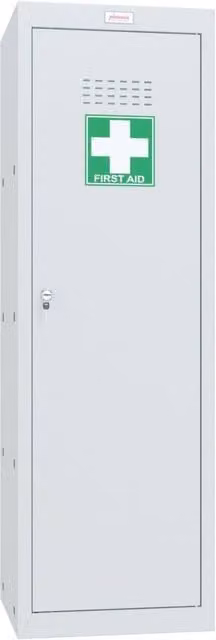 Phoenix Safe Company Light Grey Medical Cube Locker MC1244GGK with Key Lock and Hinged Doors, 173L, W: 120 cm, D: 100 cm
