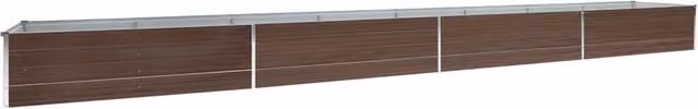 Berkfield Home Garden Brown Galvanised Steel Raised Bed W: 600 cm, D: 80 cm, H: 45 cm – 1