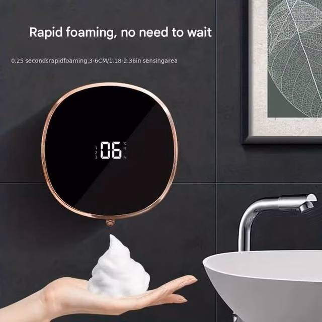 NESTLUNE Automatic Wall-Mounted Electric Soap Dispenser with Sensor, Black