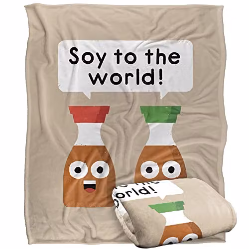 Bcreative David Olenick Do-Re-Mi-Fa Sodium Silky Touch Super Soft White Fleece Throw Blanket W: 152 cm, D: 127 cm