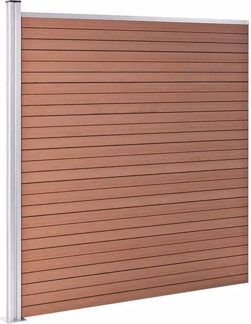 Berkfield Home Durable WPC Garden Fence, Brown, W: 175 cm, H: 186 cm – 1
