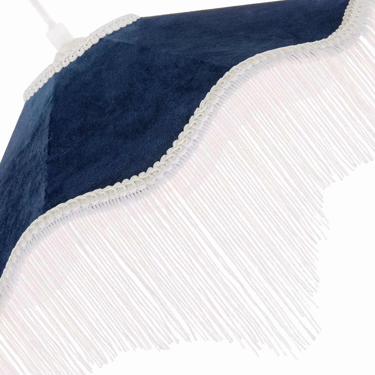 Happy Homewares Ornate Victorian Shape Pendant Light Shade in Midnight Blue Velvet – 2