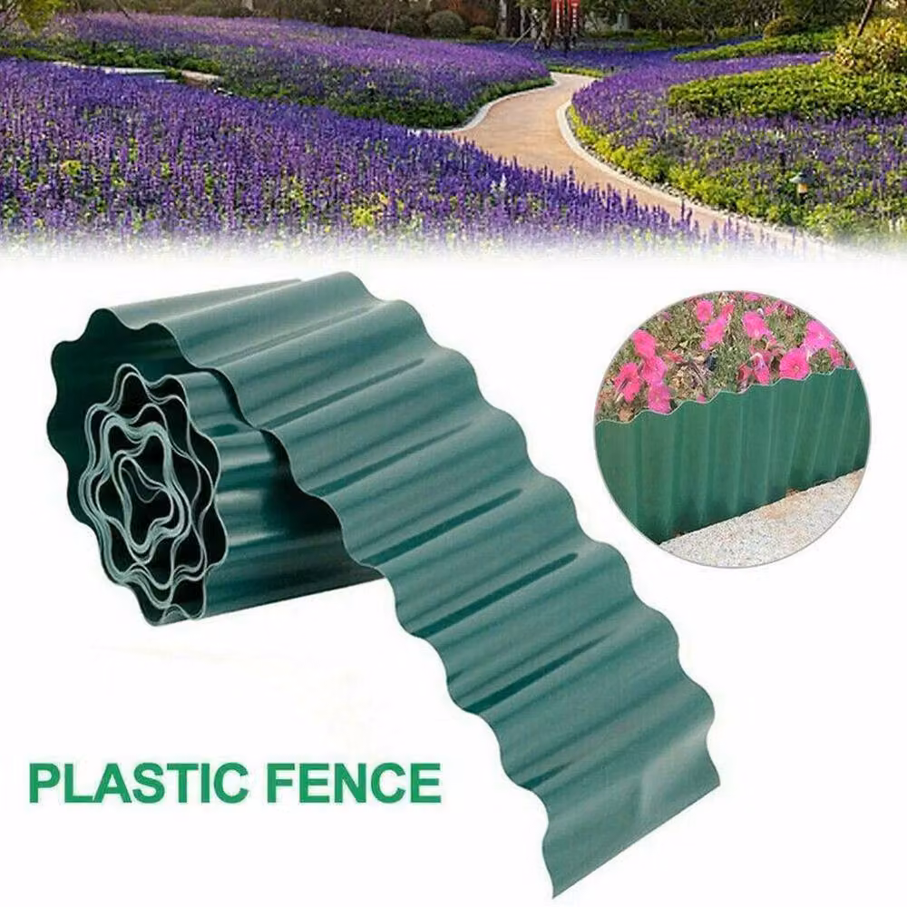 NESTLUNE Flexible Plastic Lawn Edging Garden Border in Green – 5