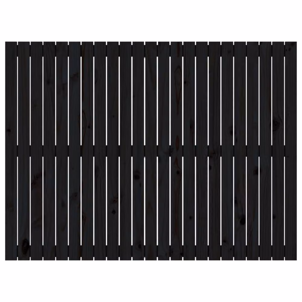 Berkfield Home Black Solid Wood Pine Wall Headboard, W: 146.5 cm, D: 3 cm, H: 110 cm – 3