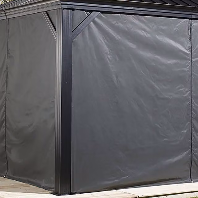 Rowlinsons Grey Polyester Curtains for Sojag Moreno Gazebo, W: 300 cm, H: 199.34 cm