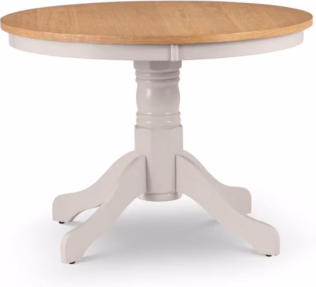Cheshire Davenport Round Pedestal Dining Table in Oak and Elephant Grey, Diameter: 106 cm