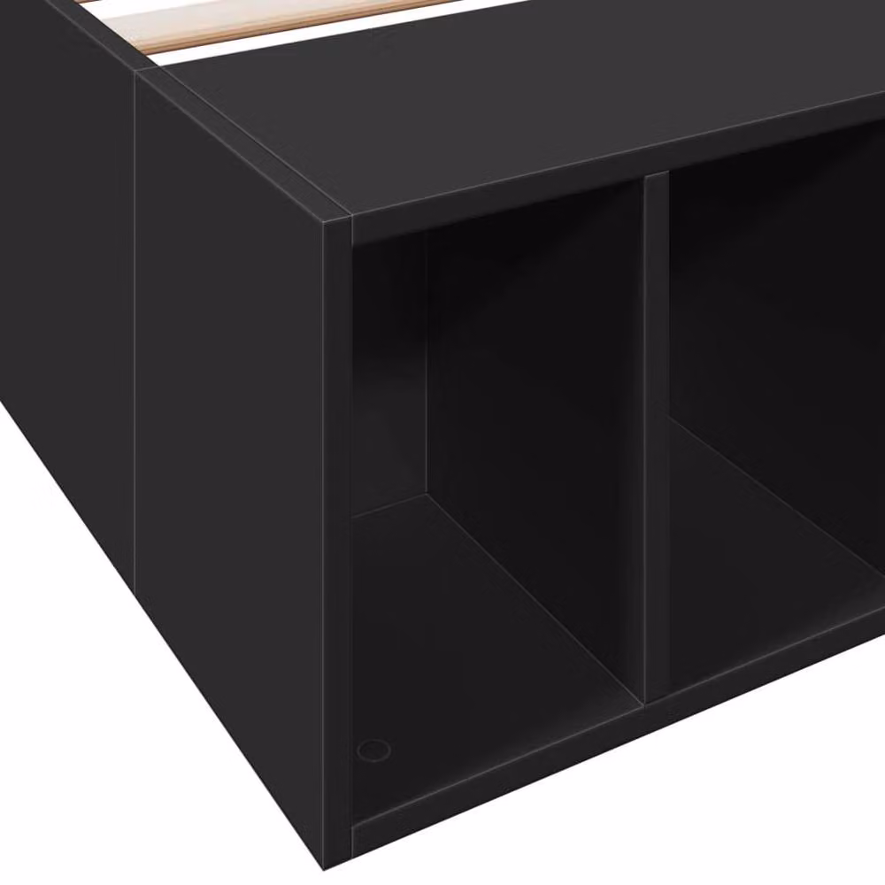 Berkfield Home Single Bed Frame in Black with Side Compartments, W/D/H: 90 x 190 cm – 4