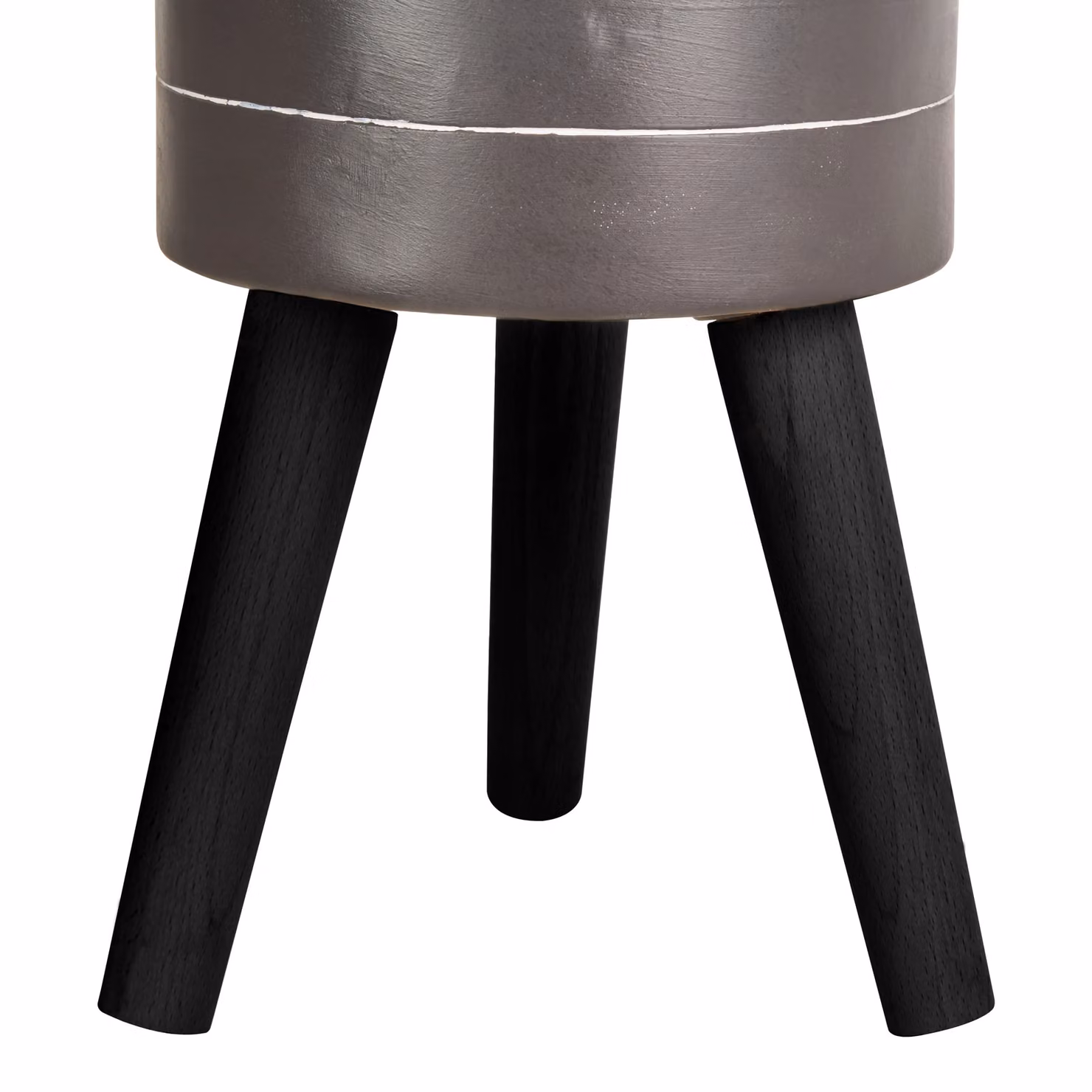 Orsina Darnell Small Round Striped Tabletop Planter in Black and White Wood – 2