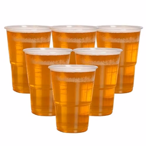 ECONX 100 x Clear Plastic Half Pint Tumbler Glasses, 284ml