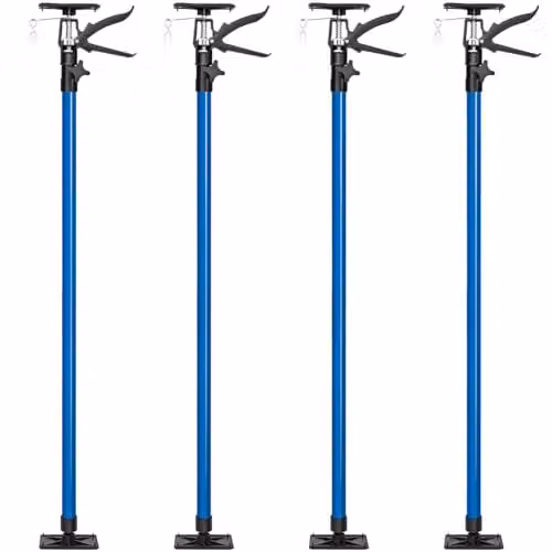 tectake Plasterboard Prop Set of 4, Blue, Adjustable 115-290 cm