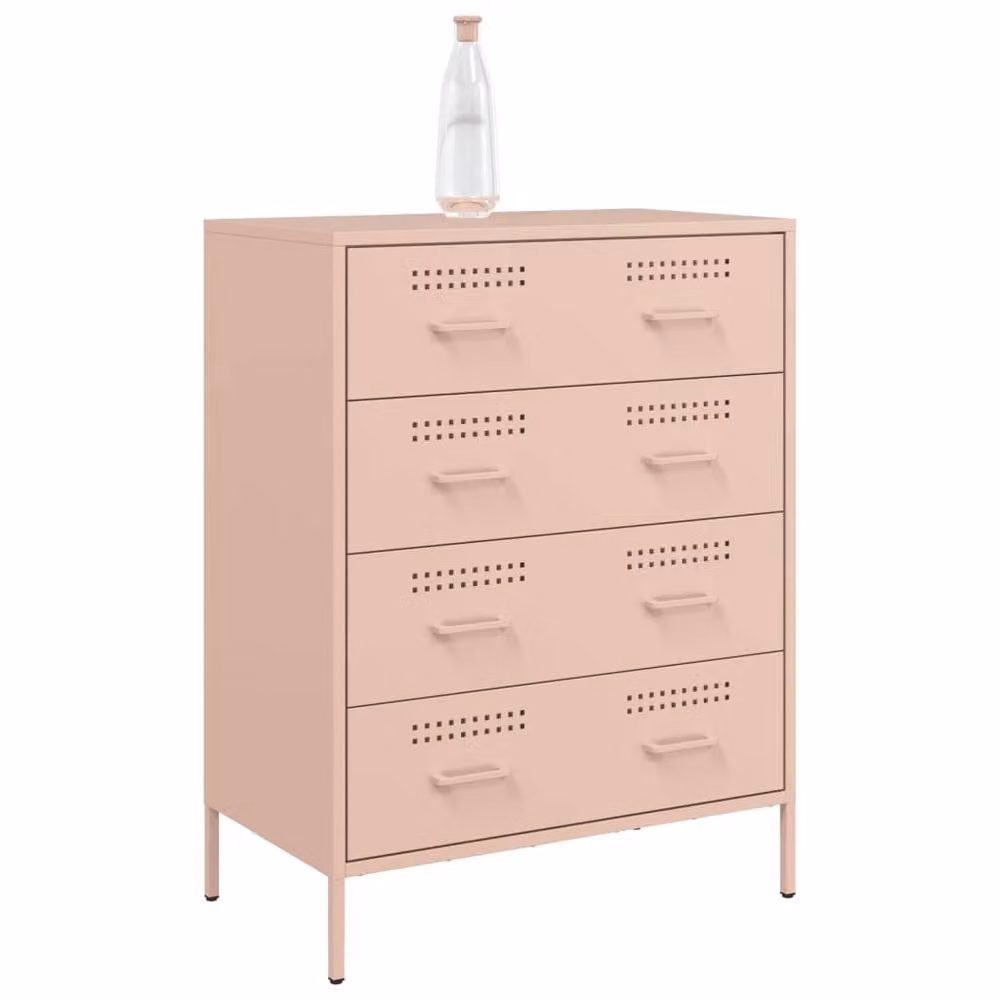 Berkfield Home Pink Metal Industrial Sideboard, W: 68 cm, D: 39 cm, H: 89 cm – 2