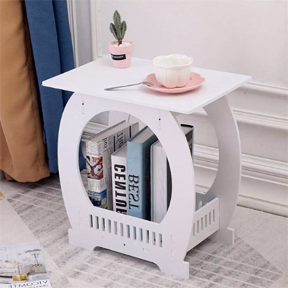 SPETLEK Modern European Style Arch Design Small Bedside Coffee Table in White – 3