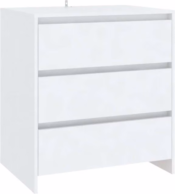 Berkfield Home White Minimalist Sideboard in Matt MDF, W/D/H: 70 x 41 x 75 cm
