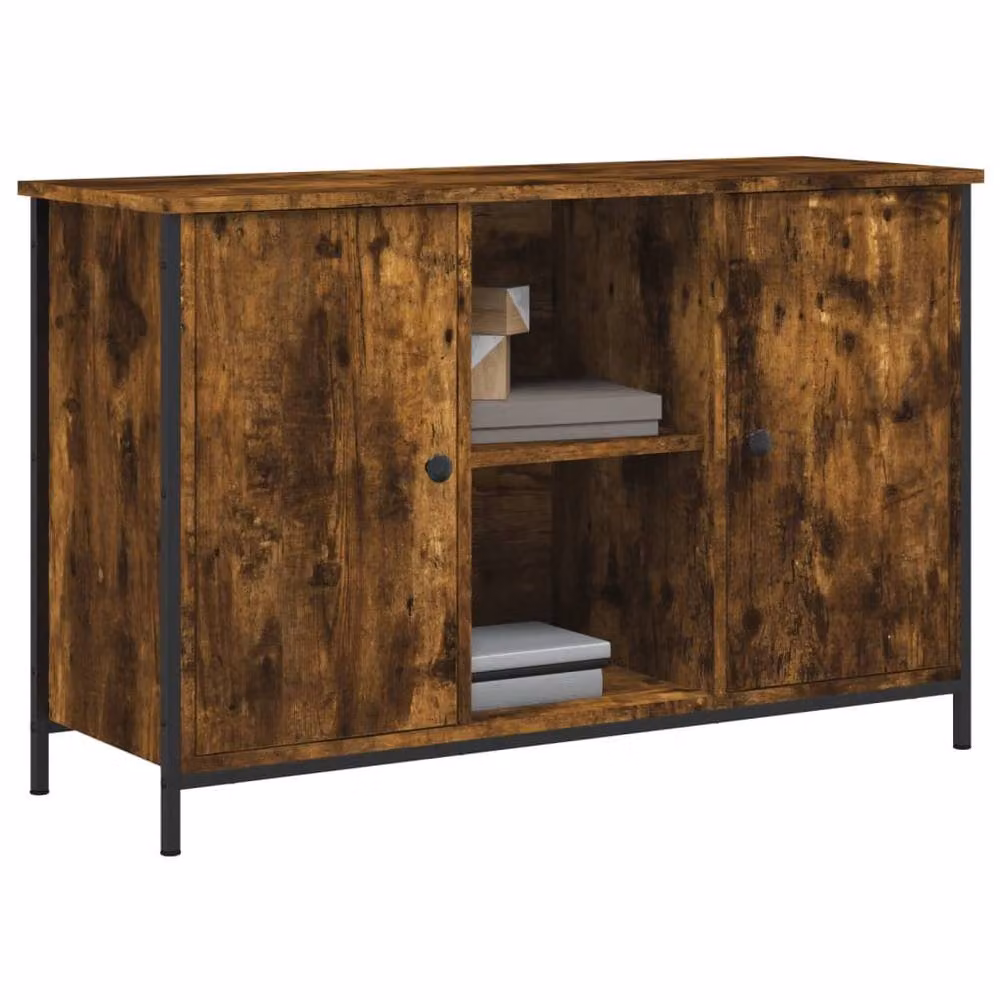 Berkfield Home TV Cabinet in Smoked Oak Brown, W/D/H: 100 x 35 x 65 cm – 3