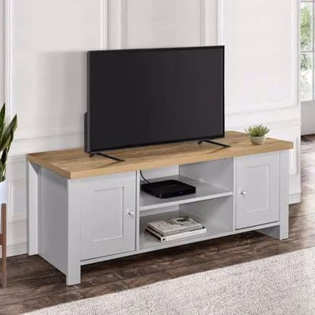Birlea Modern Oak and Grey Wood TV Unit