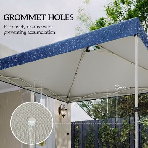 Outsunny Blue Oxford Fabric Pop Up Gazebo Replacement Canopy Cover with UPF 50+ Protection, W: 300 cm x D: 300 cm – 6