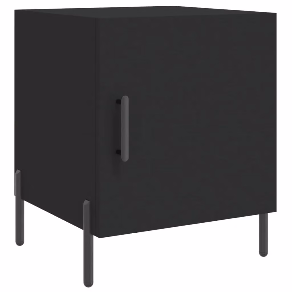 Berkfield Home Set of 2 Black Modern Bedside Cabinets in Engineered Wood, W/D/H: 40 x 40 x 50 cm – 3