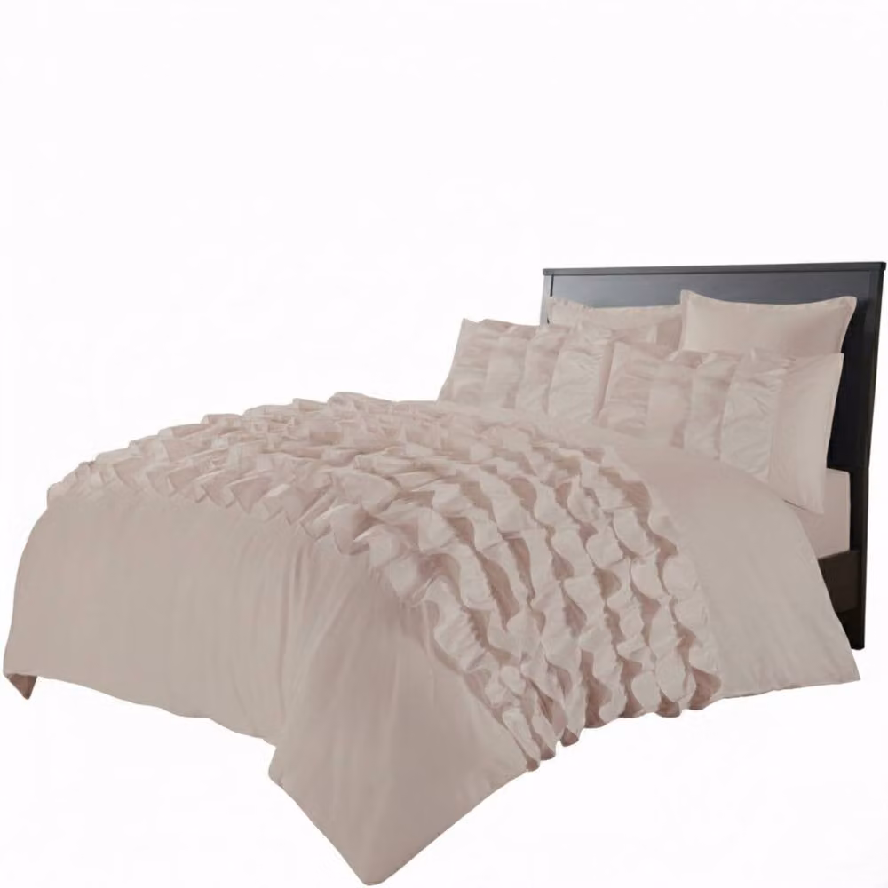 Snug City Pink Ruffle Border Duvet Cover and Pillowcase Bedding Set, Single, W: 90 cm x L: 190 cm – 2