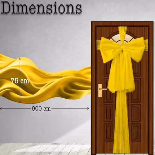 SHATCHI Gold Christmas Door Bow, 9m Giant Bow Door Cover for Christmas, Weddings and Parties – 2