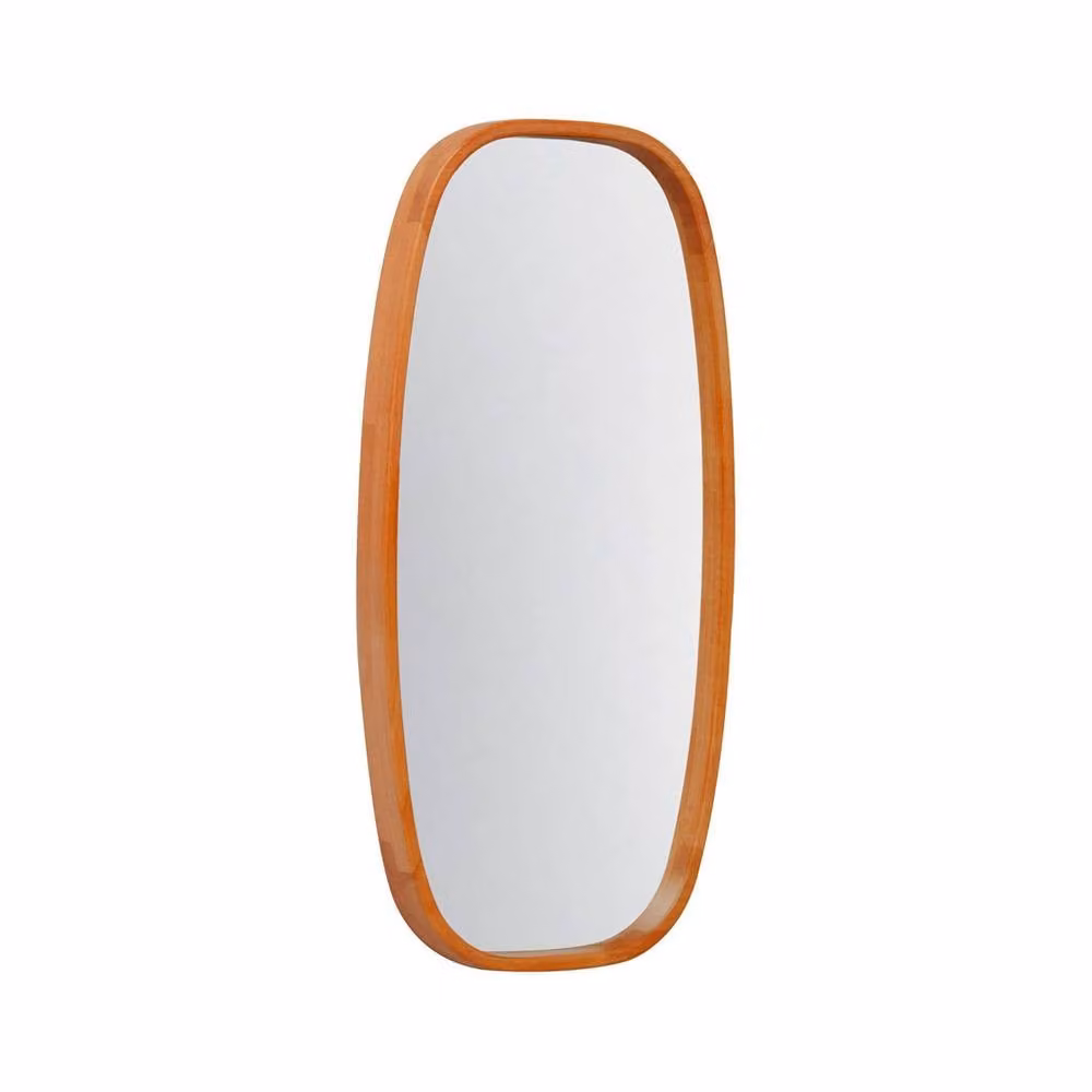 Sweek Modern Rectangular Wooden Wall Mirror in Brown, Width: 120 cm – 2