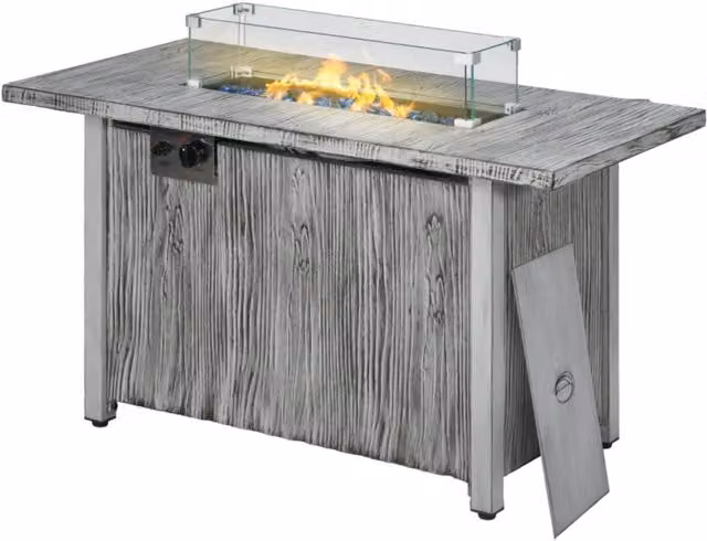 Chilli Modern Matt Grey Glass Fire Pit Table