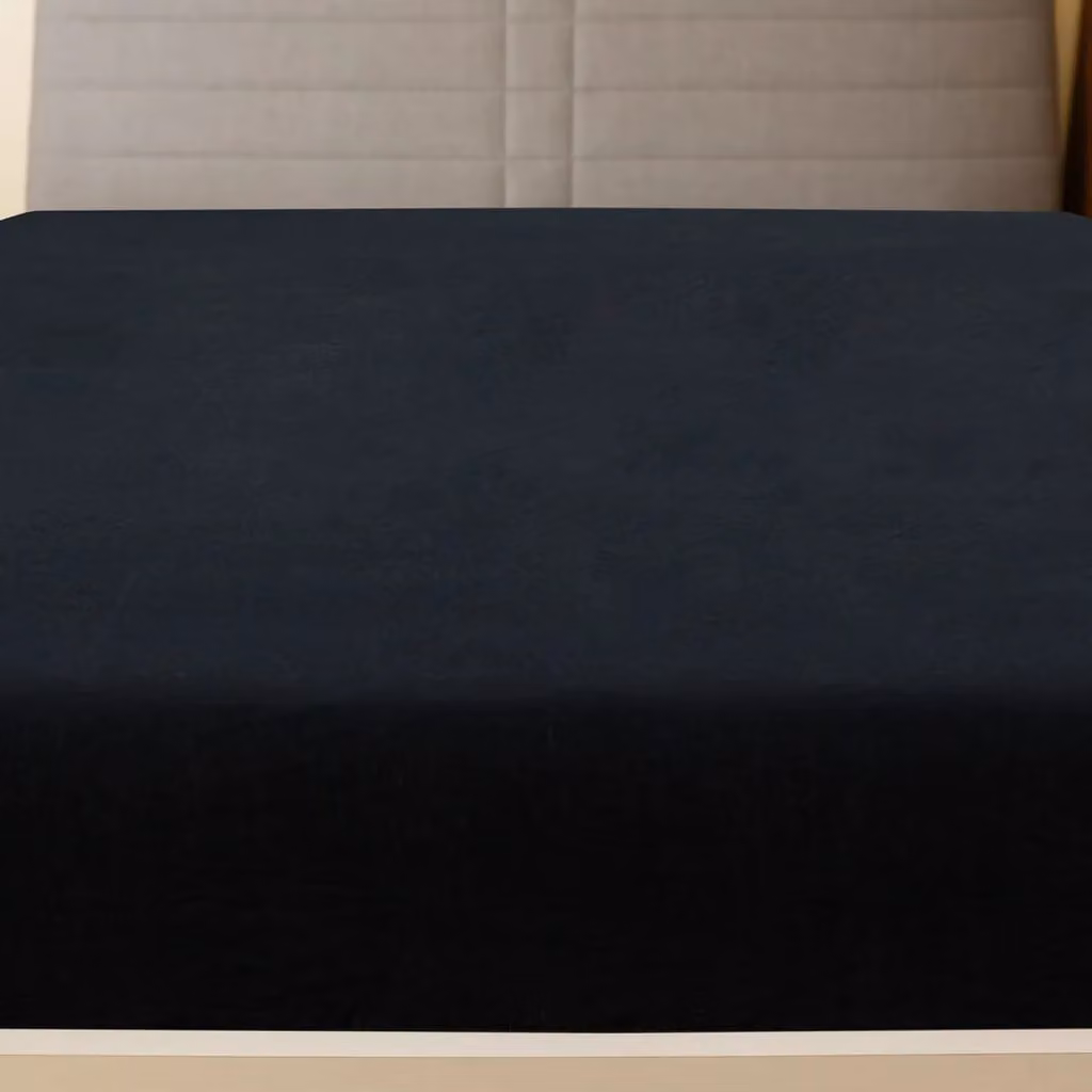 Berkfield Home Black Cotton Jersey Fitted Sheet W/D/H: 160 x 200 cm – 3