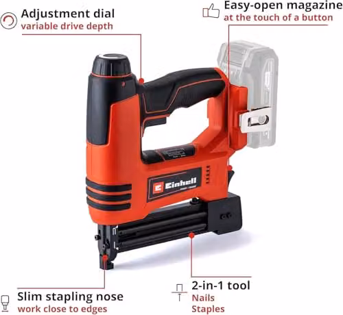 Einhell TE-CN 18 Li-Solo cordless nail gun, red – 3